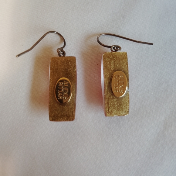 Alexis Bittar Red Lucite Column Earrings With Silver Hook - Picture 2 of 6